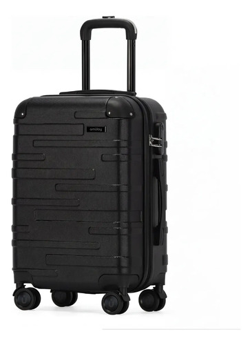 Maleta De Mano Rígida Cabina Carry On Candado Ruedas 360° Amulay Color Negro Praga