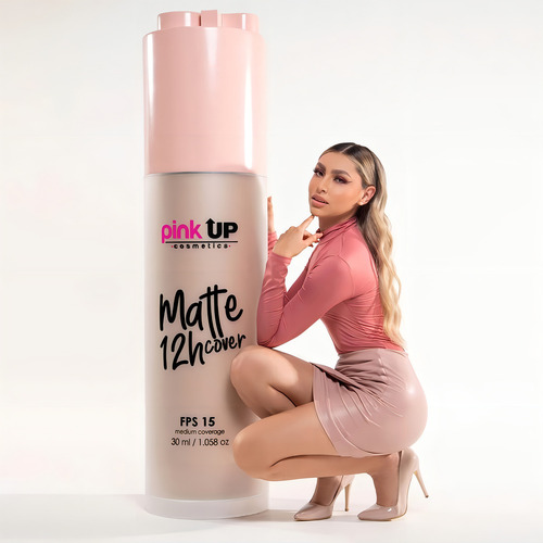 Base De Maquillaje Matte Cover 12 Horas Pink Up 100