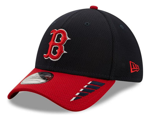 Gorra Plana, Boston Red Sox Liga Mlb, 3930, Negro Con Rojo