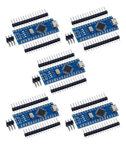 5 Piezas Arduino Nano V3.0 Pines Desoldados Atmega 328p