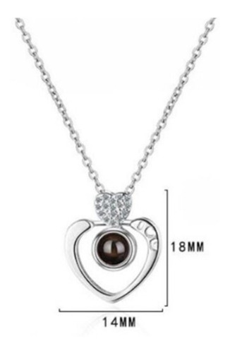 Imagen 6 de 10 de Collar Más Pulsera Plateada Te Amo En 100 Idiomas