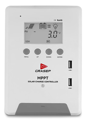 Controlador De Carga Solar 30a Mppt 12/24v Usb Automático