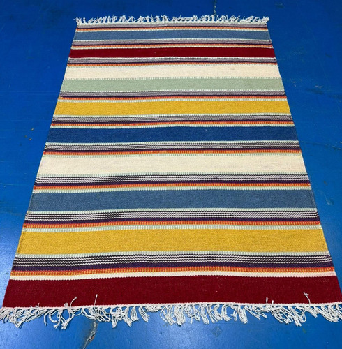 Tapete Artesanal Kelim Stripe Listrado 153x103 Cm Ref 79029