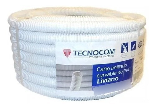 Caño Corrugado Blanco 1pulgada Liviano Xrollo 25mts Tecnocom