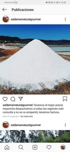 Sal De Mar 25 Kg Extra Blanca De Lo Valdivia 