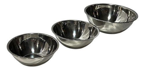 Juego De 3 Tazones O Mixing Bowl Plateado