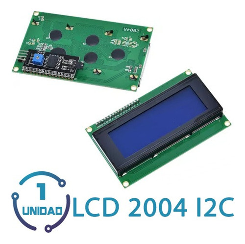 1 Pantalla Display Lcd 2004 20x4 Interfaz I2c Azul Arduino