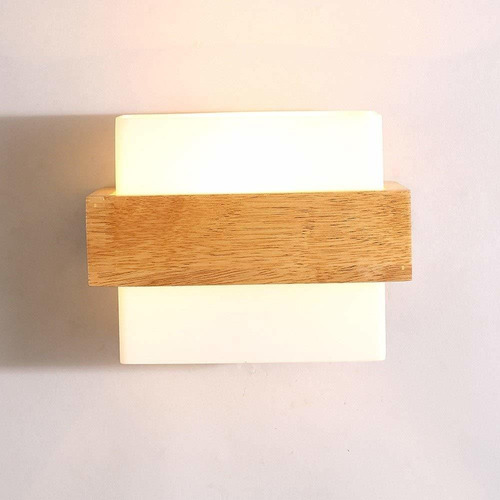 Luz De Pared De Madera Nórdica Escandinava Pantalla De...