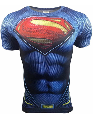 Camisetas Compresion Lycra Marvel Iron Man, Superman, Flash