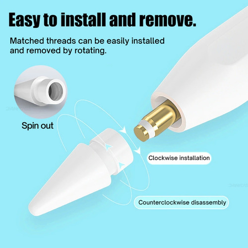Imagen 2 de 7 de Punta Compatible Con Apple Pencil 1ra Y 2da Gen