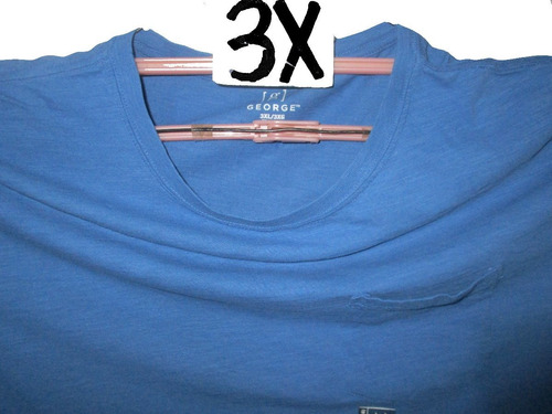 Camiseta Azul Acero Casual Cuello Redondo Talla 3xl George