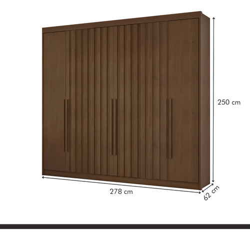 Guarda Roupa 6 Portas Com 4 Portas Ripadas 8 Gavetas Fdwt