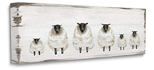 Stupell Industries Fluffy Farm Sheep Mand Rustic Country Ani