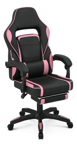 Monibloom Racing Style Gaming Chair Con Reposapiés Y Soporte