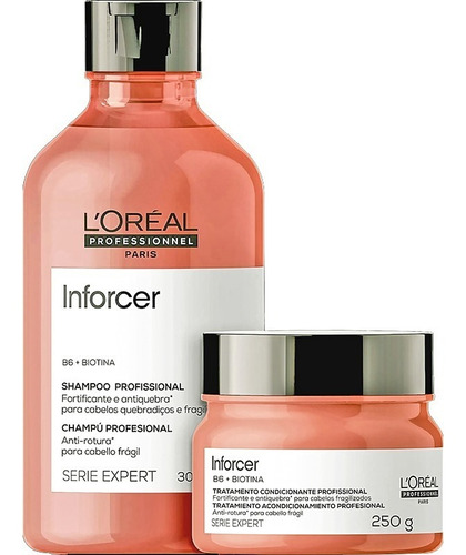 Kit Inforcer Loreal Shampoo 300ml + Máscara 250g B6 + Biotin