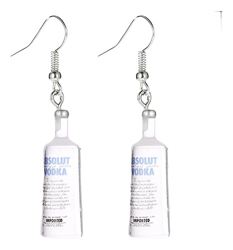 Aretes Botella Absolut Vodka Moda Kawaii Miniatura Mod.j409