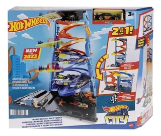 Pista Hot Wheels Torre De Carreras Doble Altura