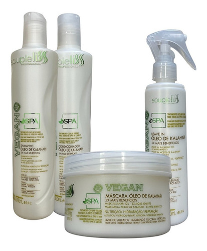 Kit Home Care Spa Vegan Óleo Kalahari Soupleliss + Leave-in