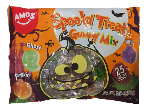 Gomitas Halloween Fantasma Calabaza Bruja Gummy Mix Amos 25p