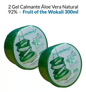 2 Gel Calmante Áloe Vera Natural 92% Fruit Of The Wokali