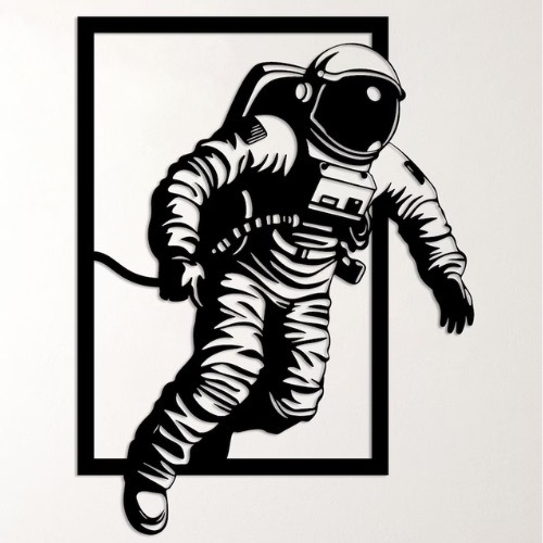 Astronauta 3d - Cuadro Decorativo Mdf 3mm -