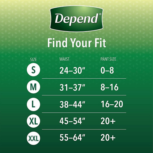 Depend Fit-flex Ropa Interior De Incontinencia Para Mujer M