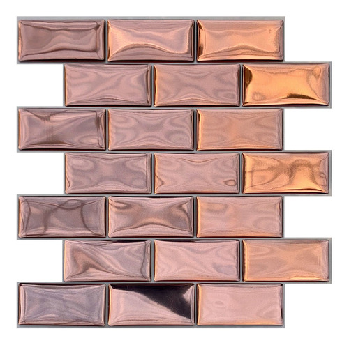 Pastilha Adesiva Tijolinho Rose Gold 4 Placas Material 3 M