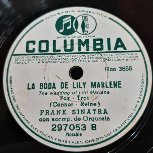 Pasta Frank Sinatra Acomp Orq Y Coro Columbia C415