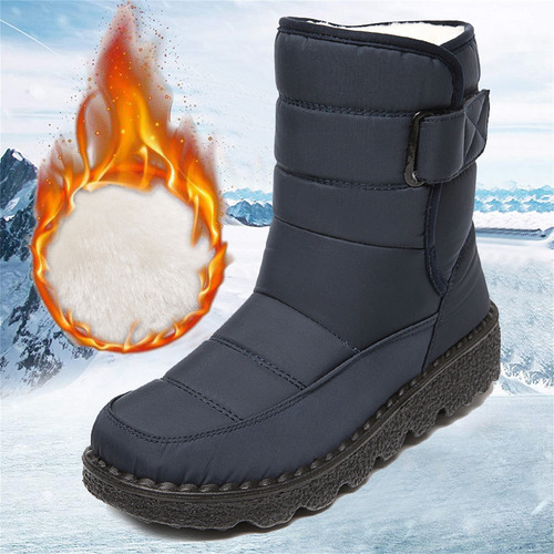 Botas Altas Antideslizantes Para Mujer, Zapatos De Algodón P