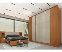 Comprar Quarto Casal Ripado Guarda-roupa 6 Portas Com Cama E