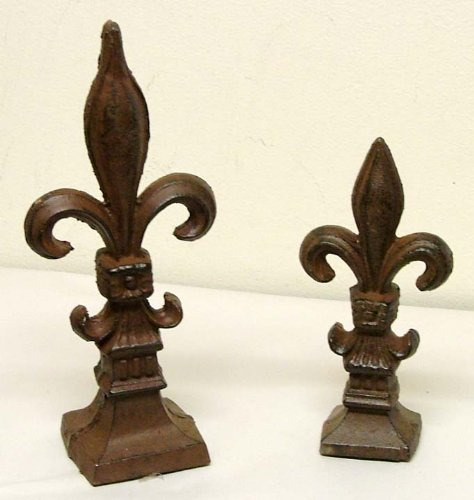 Piezas Francesa Fleur De Lis Lys Finial Decoración Grande Y 