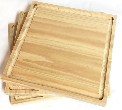 Kit 15 Platos Tabla De Madera 25x25cm Para Servir O Picar