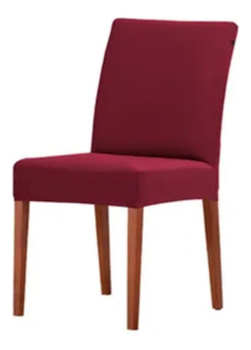 Capa Cadeira Jogo 4 Unidades Decorativa Lisa Ou Estampada Cor Kit4helanca-vinho