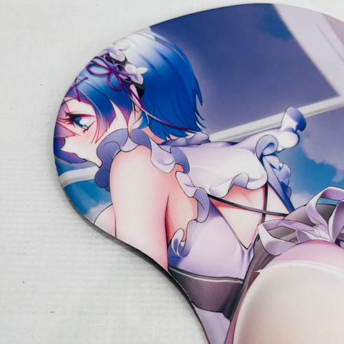 Mouse Pad Anime Rezero Rem Con Soporte De Muñeca De Silicona