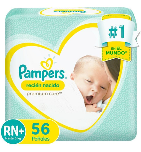 Pañal Pampers Premium Care Recién Nacido 56 Un Género Sin género Tamaño Recién nacido (RN)