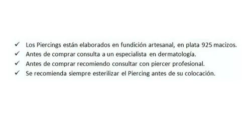 Piercing Septum Original Piedra Original Plata Oferta