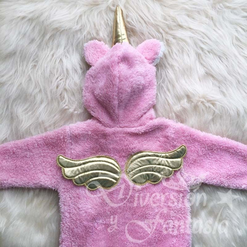 Imagen 3 de 4 de Enterito Peluche Kigurumi Unicornio Para Bebé Hasta 12 Meses