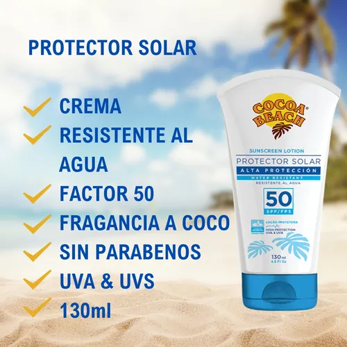 Protector Solar Cocoa Beach Fps 50 X 130 Ml Pack 8 Unidades