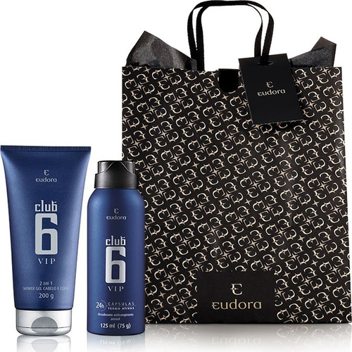 Club 6 Vip Colônia + Desodorante + Shampoo Shower Gel