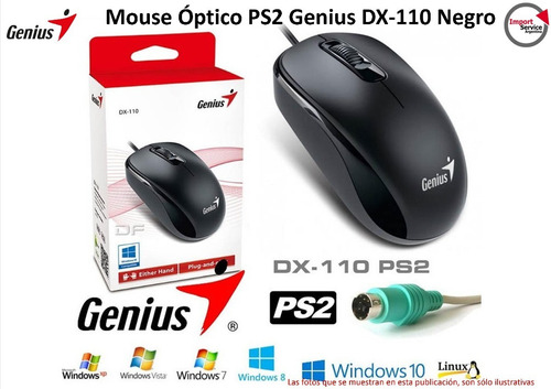 Mouse Óptico Ps2 Genius Dx-110 Negro - Sin Caja