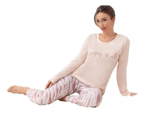 Pijama Invierno Mujer Lencatex Jersey Talles Grandes Ultimos