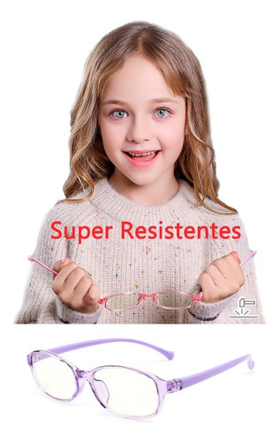 Lentes Flexibles Para Computadora +paño+ Funda Anti Luz Azul Morado
