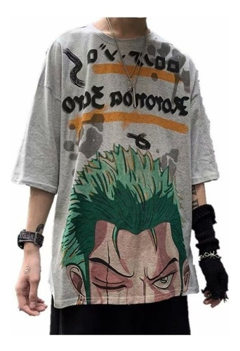 Camiseta De Pareja Anime One Piece Con Estampado De Zoro Nam