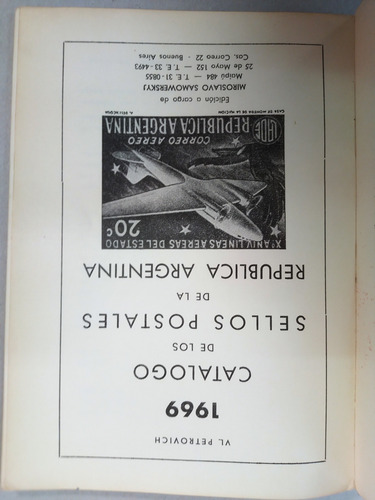 Libro Catálogo Sellos Postales Argentina 1969 (Usado)
