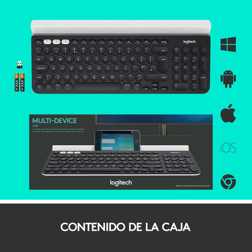 Teclado Inalámbrico Bluetooth Multidispositivo K780 Negro