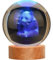 Comprar Luz Nocturna De Bola De Cristal De Panda Grande 3d, Figuras