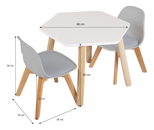Mesa Con 2 Sillas Modernas Para Niños 7 Acabados Mate