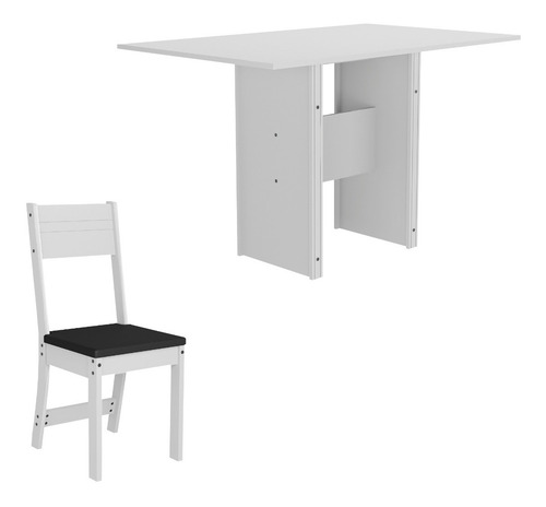 Juego De Comedor Siena 4 Puestos Color Blanco 78x108x68