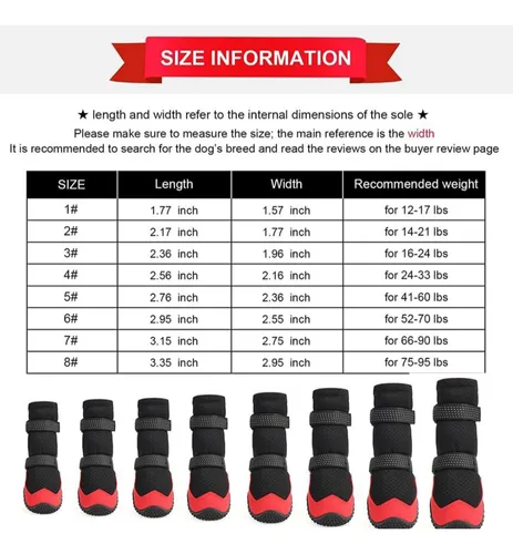 Botines Para Perros Botas Altas Impermeables 4 Piezas