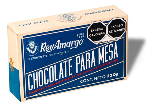 Tableta Chocolate Mesa Rey Amargo Tradicional 220g